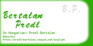 bertalan predl business card